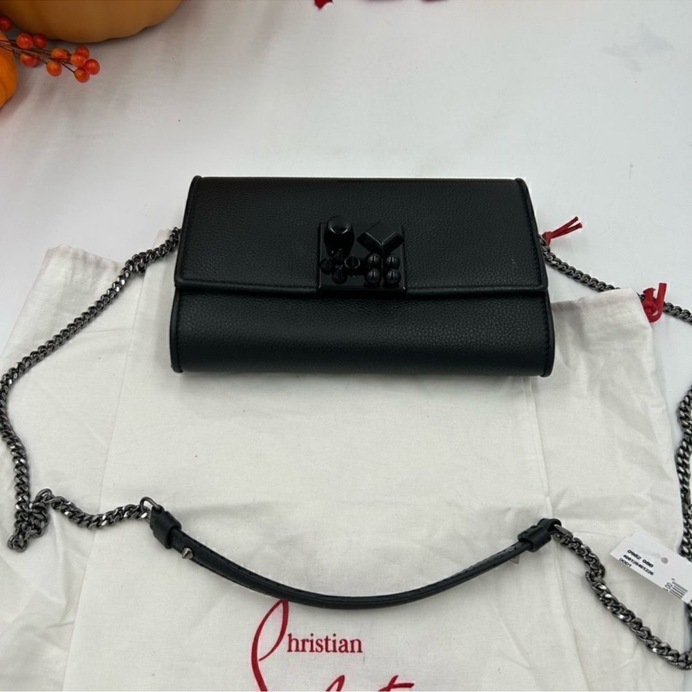 Christian Louboutin Carasky leather clutch/shoulder bag made in Italy - Picture 2 of 10